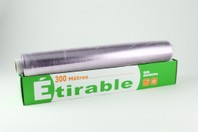 Film étirable. Boîte distributrice.