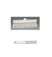 KIT BALAI mi-dur : poils mi-durs blancs + Manche alu 